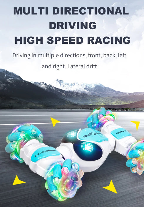 Rc Stunt Car Dual Remote Control Watch Gesture Sensor Drift 2.4GHz 4wd Rotation Deformation Electric Toy for Kids Boys Christmas