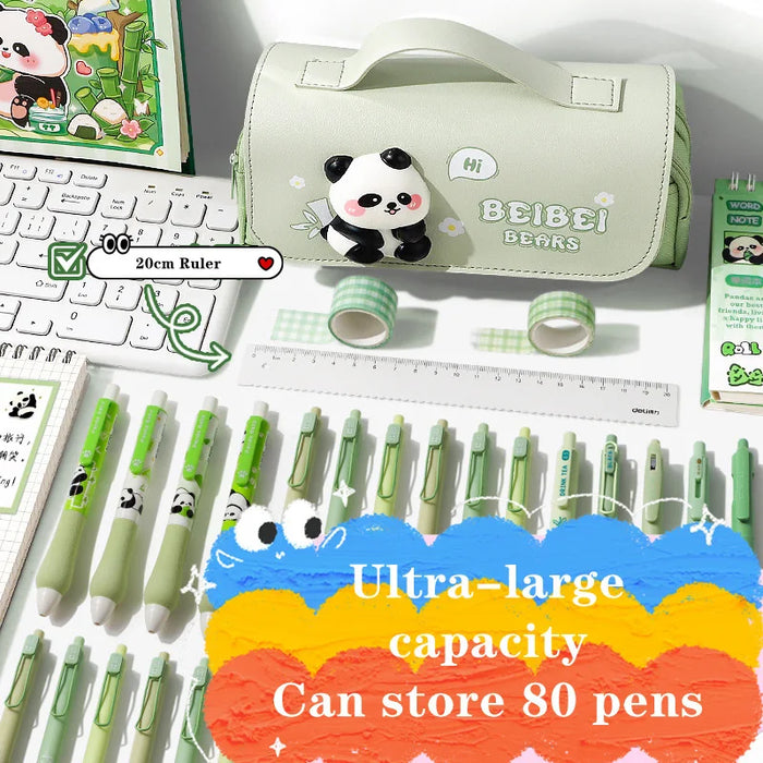 Kawaii Capybara Large Capacity Pencil Case with Stress Relief Function Cute Pens Bag with Pressable Toy for Students Stationery