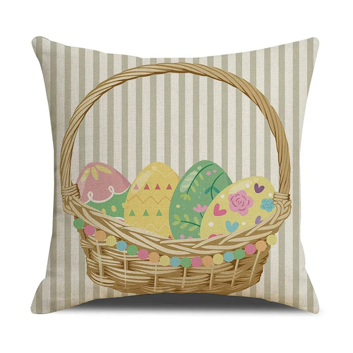 2025 Easter Rabbit Table Runner Linen Bunny Dining Table Cloth Placemat Spring Holiday Happy Easter Decoration For Home Kitchen