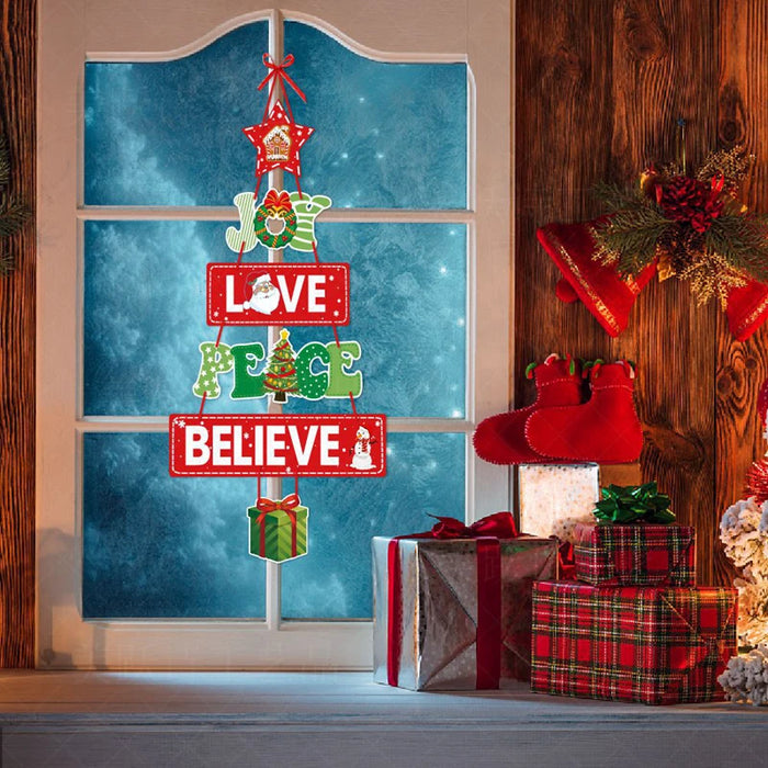 Christmas Door Hanging Paper Ornament Santa Claus Pendants