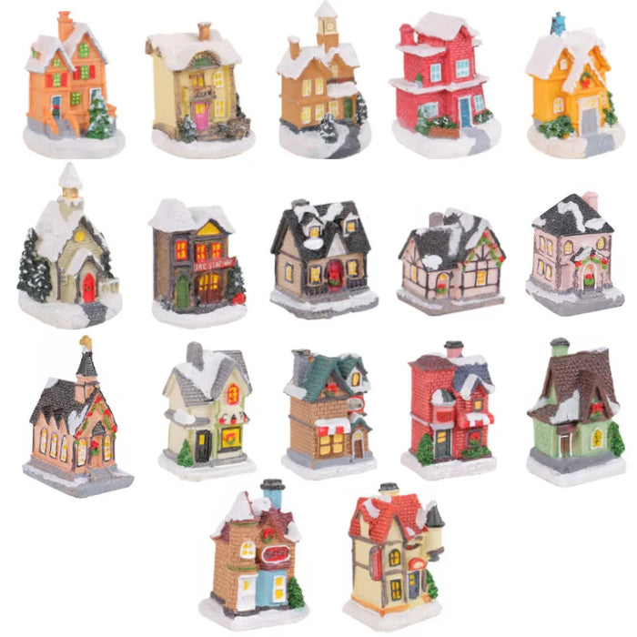 Mini LED Christmas Winter Village Houses Building Collection