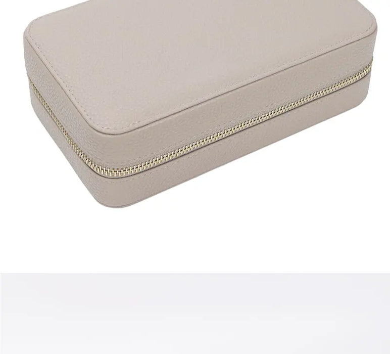 Personalized Emboss Gold Name Pebble Leather Jewelry Storage Box