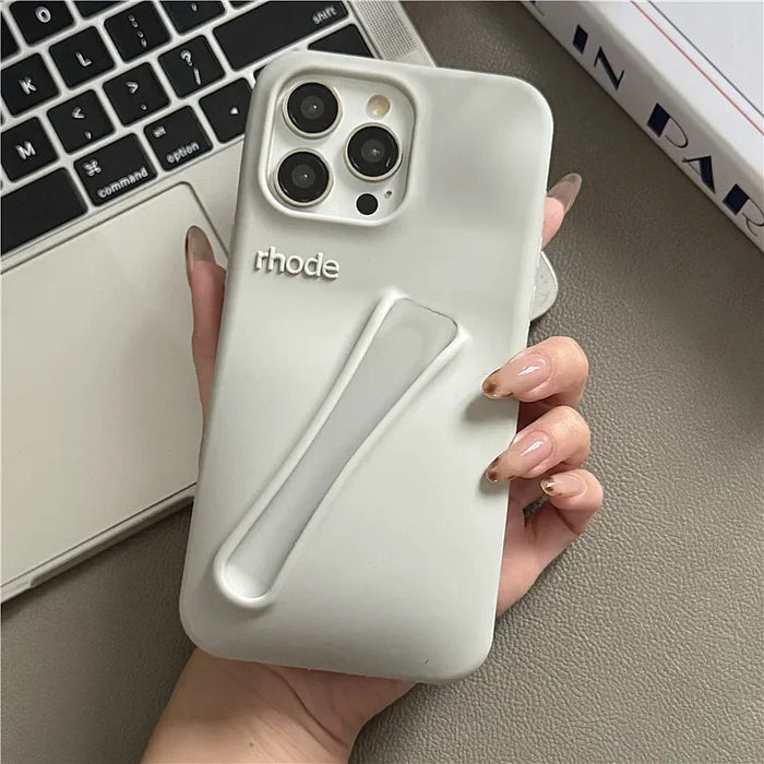 Autumn Edition New Rhode DIY Lipstick Lip Holder Soft Silicone Case for IPhone 16 15 14 13 12 11 Pro Max Plus Phone Stand Cover