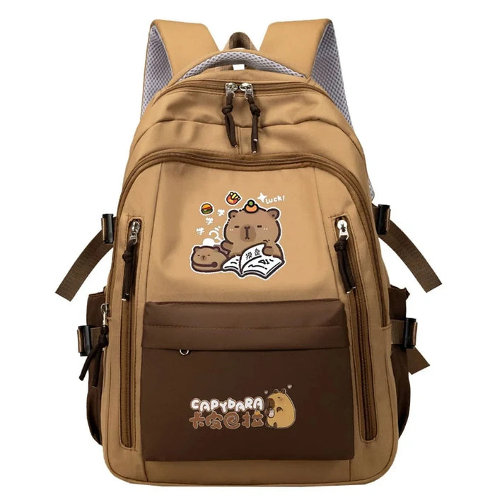 Kawaii Capybara School Backpack for Girls School Bags Set Casual Daypack Teens Girls Book Bag Children Schoolbag Travel Backpack