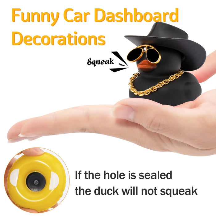 2Pcs Car Dashboard Rubber Duck Decorations