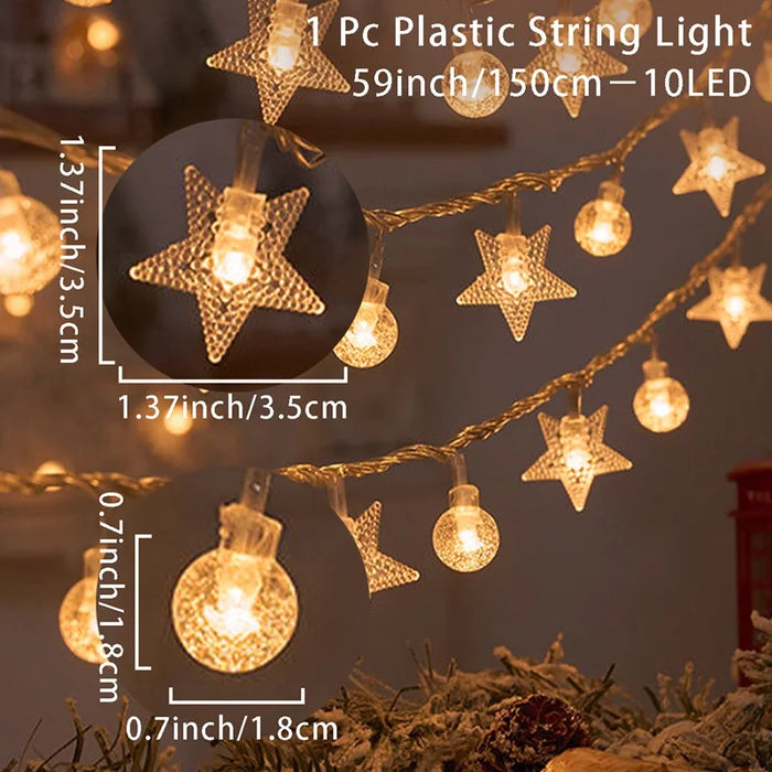 Christmas Santa Claus String Light Garland Xmas Tree Pendant