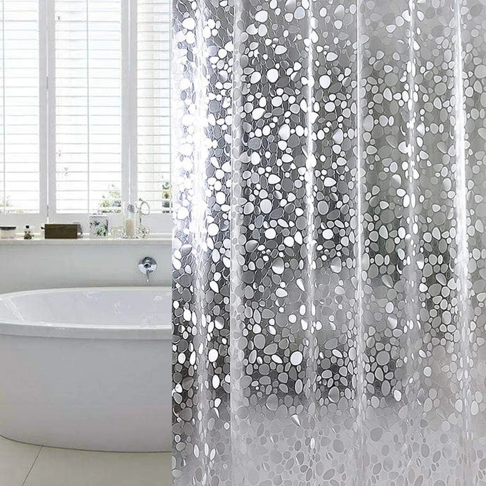 Pebble Shower Curtain Transparent Lining Waterproof Bathtub Bathing Cover Cobblestone Bathroom Bath Curtains Liner