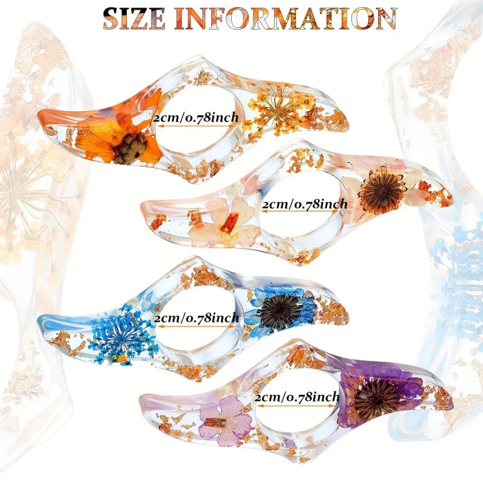 1 Pc Dried Flower Resin Book Page Holders Colorful Thumb Rings Book Page Holders Clear Book Page Holders Bookmarks