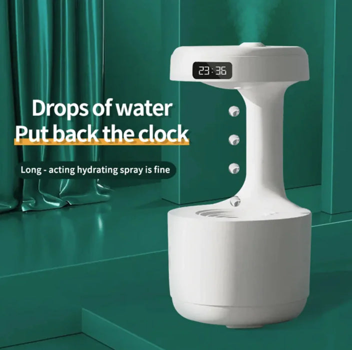 Anti-Gravity Water Drop Humidifier With Clock