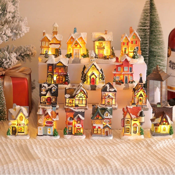 Mini LED Christmas Winter Village Houses Building Collection