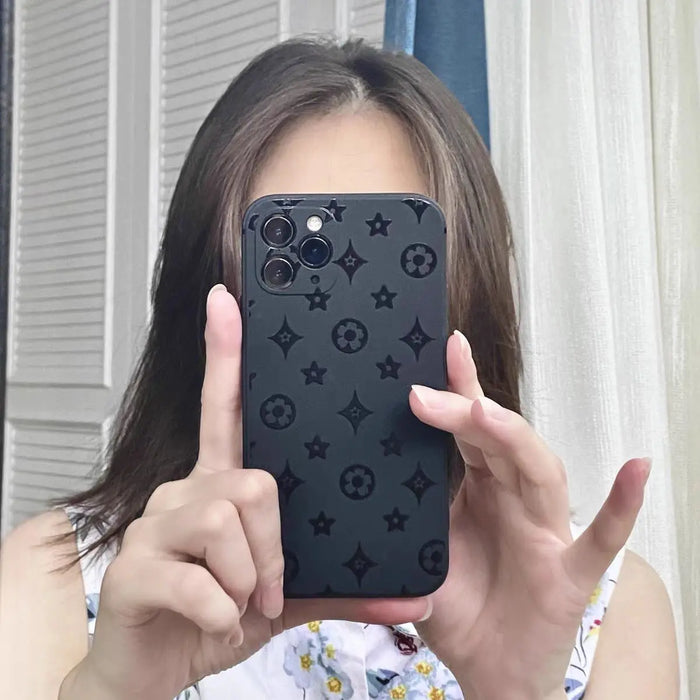 Luxury Retro Classic Phone Case For iP 16 15 14 13 12 11Pro Max XR X XS 12Mini 16Puls 15Pro Soft Silicone Black Phone Cases