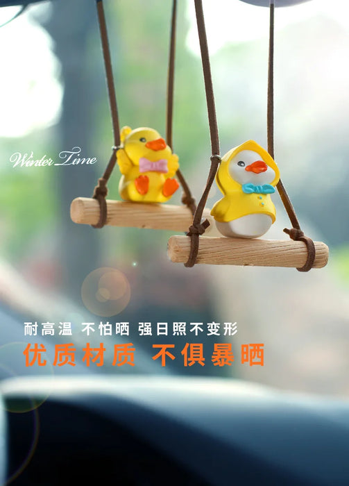 Yellow Swinging Little Duck Interior Car Decoration