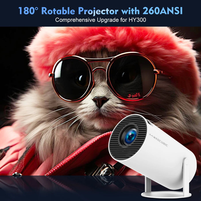 Magcubic Projector HY300 Pro 4K Android 11 Dual Wifi6 260ANSI Allwinner H713 BT5.0 1080P 1280*720P
