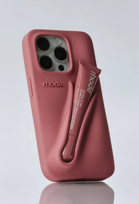 Autumn Edition New Rhode DIY Lipstick Lip Holder Soft Silicone Case for IPhone 16 15 14 13 12 11 Pro Max Plus Phone Stand Cover