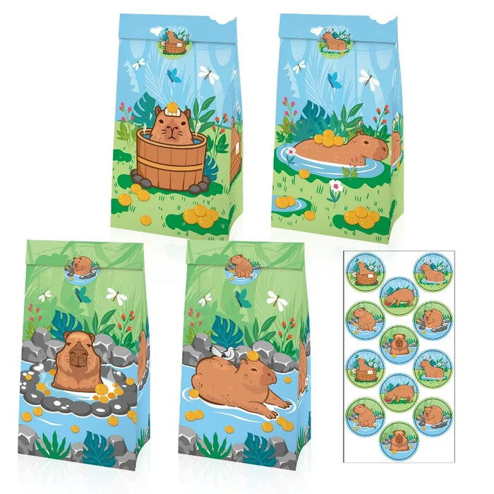 Capybara Birthday Decoration Cartoon Tableware Cups Plate Napkin Balloons Capybara Theme Birthday Party Decoration Supplies Kit