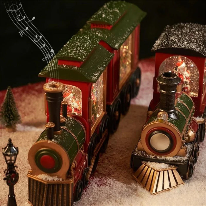 Christmas Gift Train Crystal Ball Ornament Lighting Train