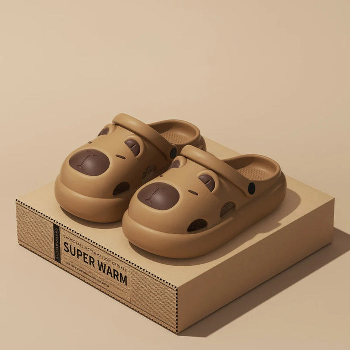 Capybara Women's Perforated Slides - New Summer EVA Sandals, Cloud Comfort, Anti-Slip Home Outdoor Dual Use