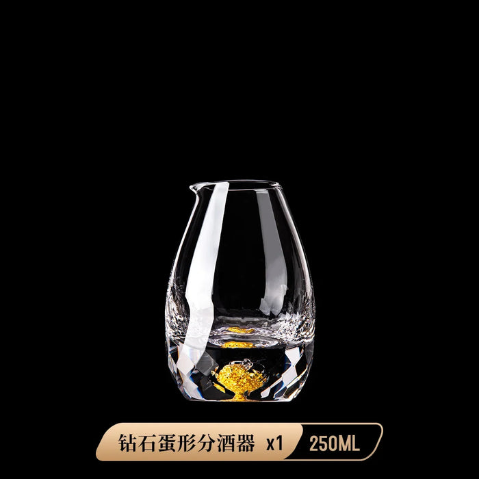 Crystal Liquor Spirits Shot Glasses Gift Box Gold Mountain Thick Bottom Wine Glasses Whiskey Glass Spirits Vodka Brandy Shot Cup