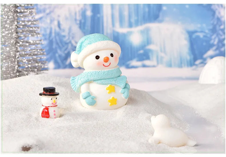 Christmas Santa Claus Snowman Figurine Miniatures Figurines