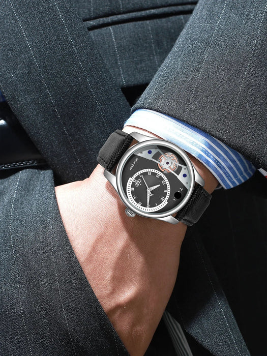 Set Gift Box for Men's Minimalist Business Watch Luxury Versatile Double Strap Detachable Watch Festival Gift