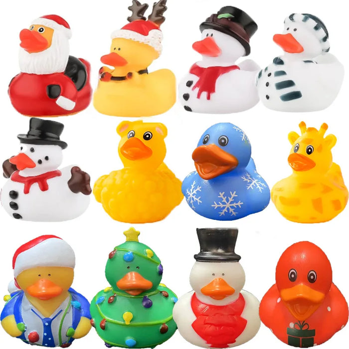 6-24pcs Assorted Christmas Rubber Ducks 2.5 Inch