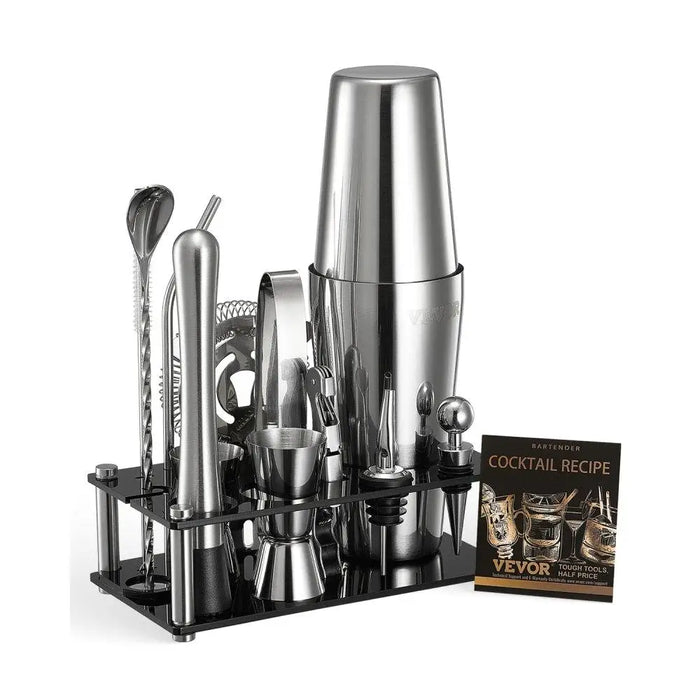 14 Pcs Stainless Steel Cocktail Shaker Set Professional Bartending Kit for Home Party Mixing Drinks