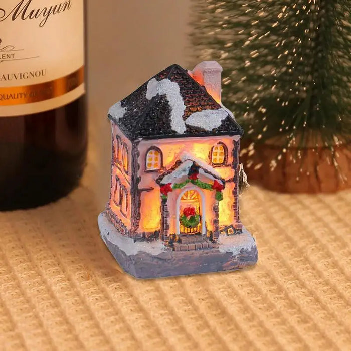 LED Village House Light Up Christmas Village House Resin Light Beacon Table