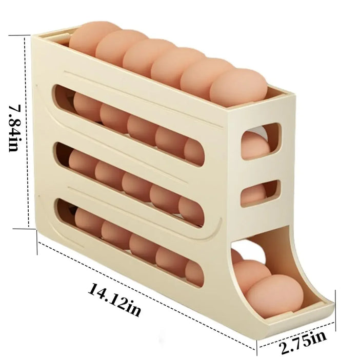 Egg Storage Box Household Rolling Slide Egg Holder Dispenser Kitchen 4-layer Oblique Mouth Automatic Assemblage Machine