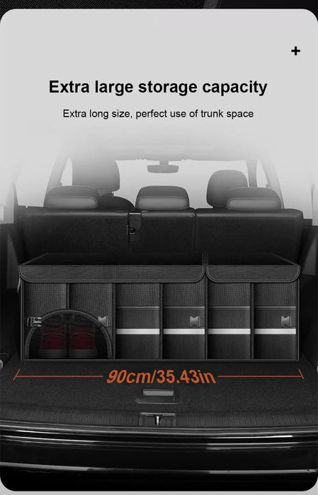 SEAMETAL Foldable Trunk Storage Box Waterproof Oxford Cloth 110L Large-Capacity Car Organizer for Camping/Fishing Easy to Carry