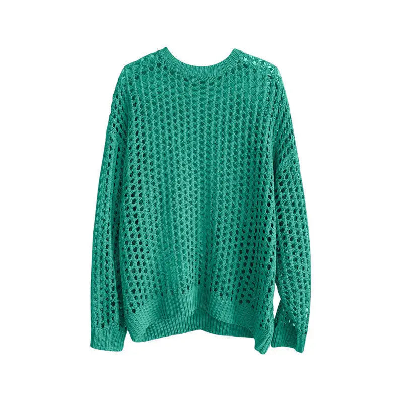 Summer Vintage Hollow Out Loose Knitting T-shirt