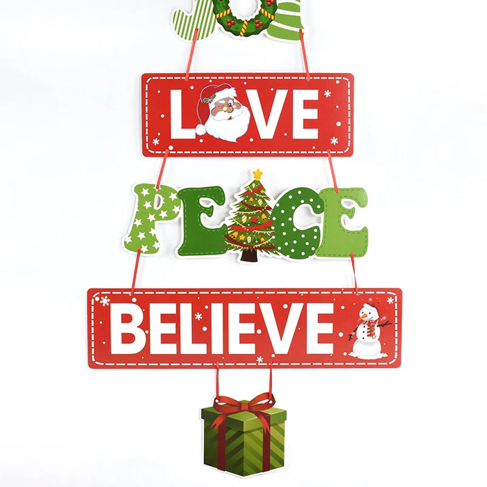 Christmas Door Hanging Paper Ornament Santa Claus Pendants