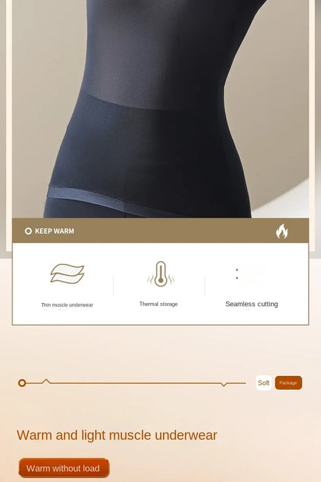 Women's Thermal Underwear Autumn Winter Bottoming Shirt Long-sleeved T-shirt Thin Thermal Top Second Women's Thermal Skin L-XL