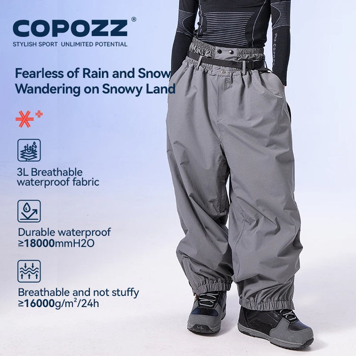 COPOZZ Winter 3L Male Ski Pants Outdoor Sports Permeable Waterproof