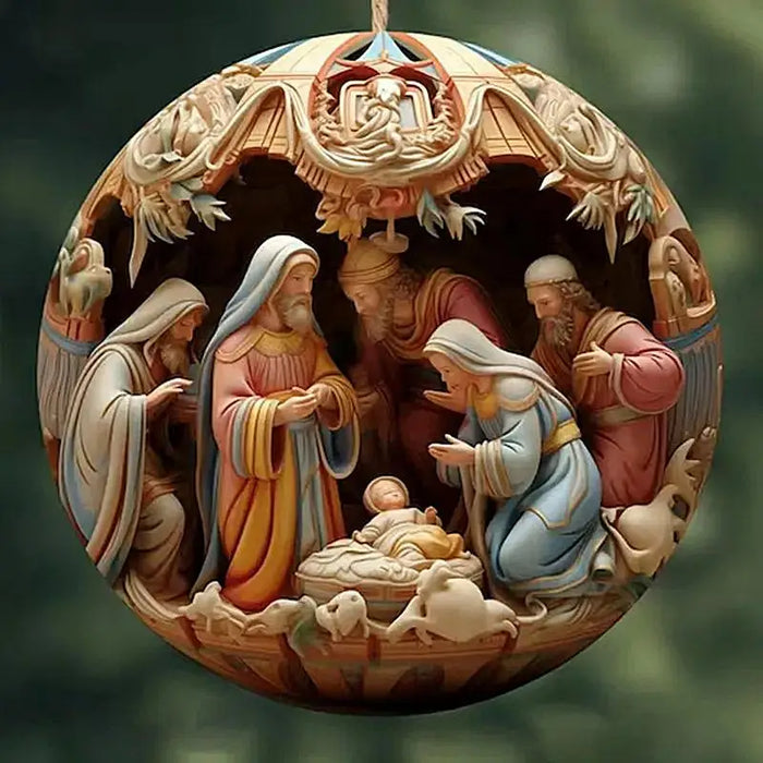 5pcs Nativity Christmas Tree Pendant Jesus Christ Hanging Ornaments