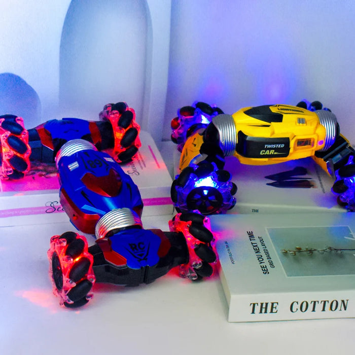 Rc Stunt Car Dual Remote Control Watch Gesture Sensor Drift 2.4GHz 4wd Rotation Deformation Electric Toy for Kids Boys Christmas