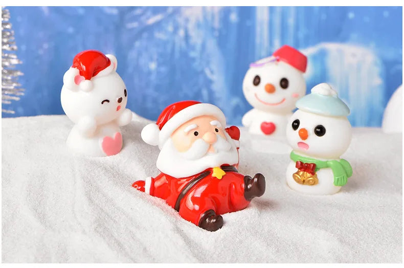 Christmas Santa Claus Snowman Figurine Miniatures Figurines