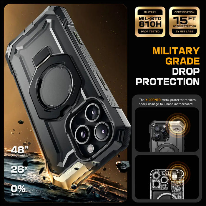 SUPCASE For iPhone 16 Pro Max Case with Camera Control Capture Button UB Grip Heavy Duty Rugged Magnetic Phone Case with Stand