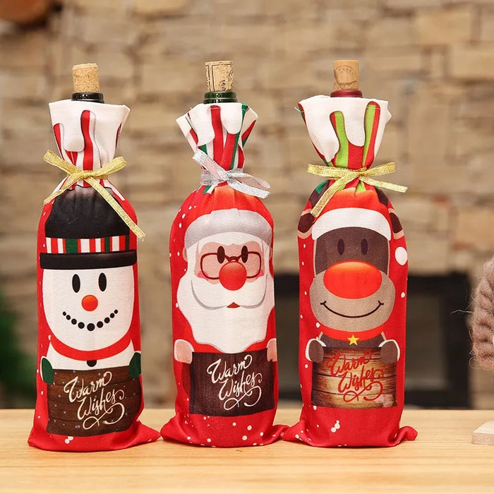 Christmas Wine Bottle Cover Merry Christmas Decorations