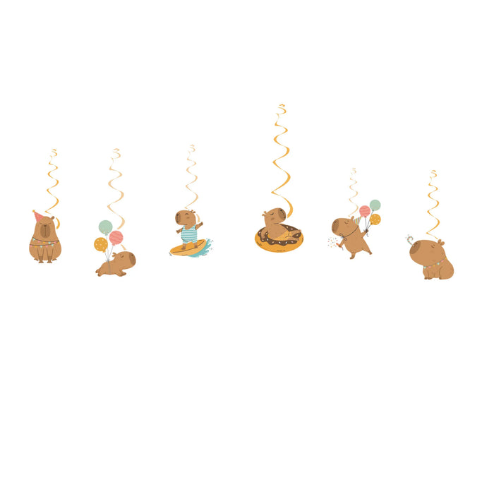 Capybara Birthday Decoration Cartoon Tableware Cups Plate Napkin Balloons Capybara Theme Birthday Party Decoration Supplies Kit