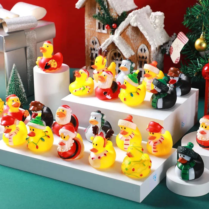 6-24pcs Assorted Christmas Rubber Ducks 2.5 Inch
