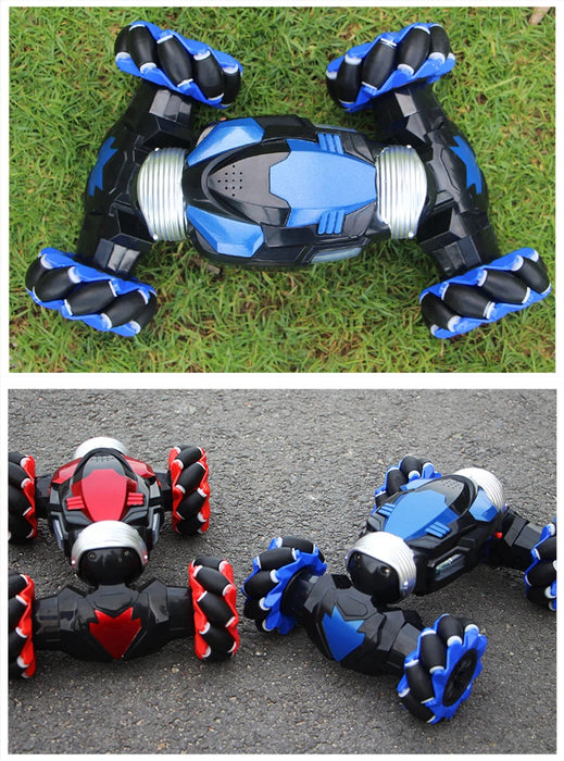 Rc Stunt Car Dual Remote Control Watch Gesture Sensor Drift 2.4GHz 4wd Rotation Deformation Electric Toy for Kids Boys Christmas