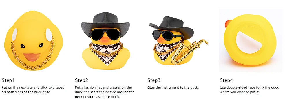 Rubber Duck Car Ornaments for Dashboard Decorations