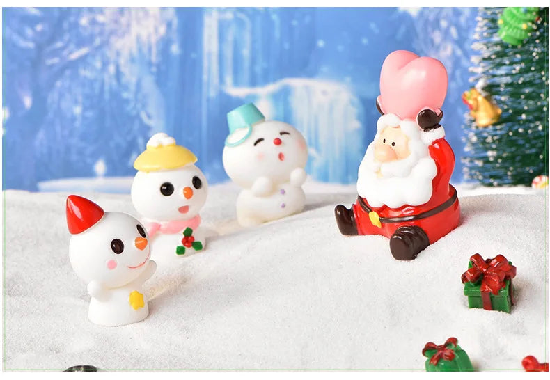 Christmas Santa Claus Snowman Figurine Miniatures Figurines