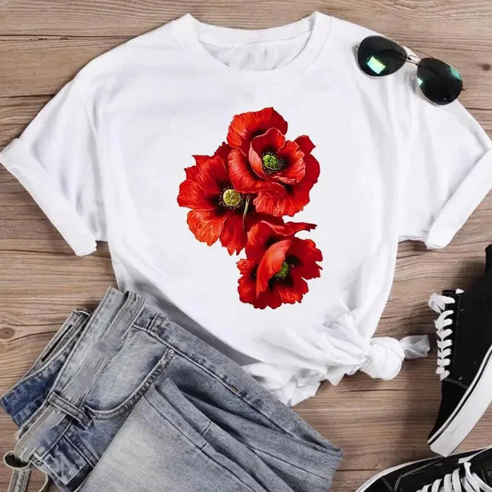 Print Fashion Watercolor T Top Summer Shirt