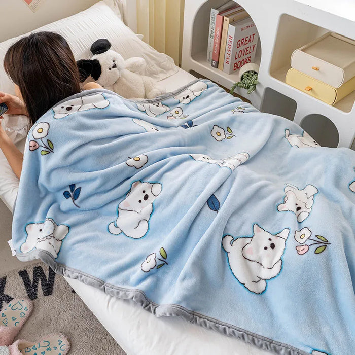 YanYangTian 2024 New Capybara Thin blanket sofa cover bedding Cute puppy print Autumn Winter warm comforter Home and decoration