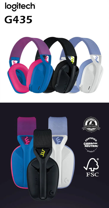 Logitech G435 LIGHTSPEED Bluetooth Wireless Gaming Headset Surround Sound Headphone
