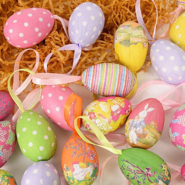 Easter Decoration for Home Wooden Easter Egg Holder Shelves DIY Craft Handmade Ornaments Kids Gift Happy Easter Party Decor 2025
