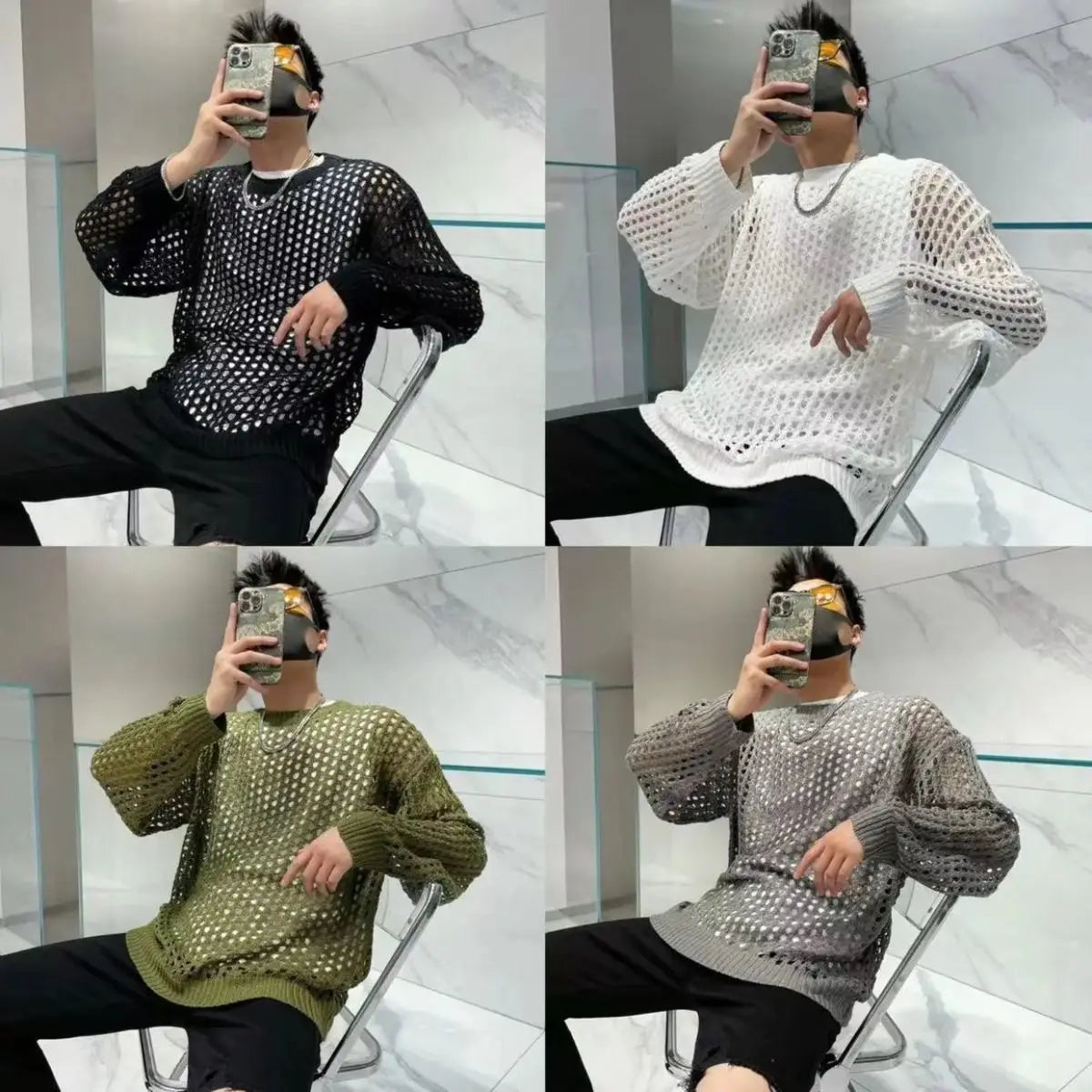 Summer Vintage Hollow Out Loose Knitting T-shirt