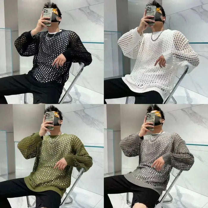 Summer Vintage Hollow Out Loose Knitting T-shirt