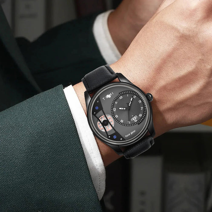 Set Gift Box for Men's Minimalist Business Watch Luxury Versatile Double Strap Detachable Watch Festival Gift
